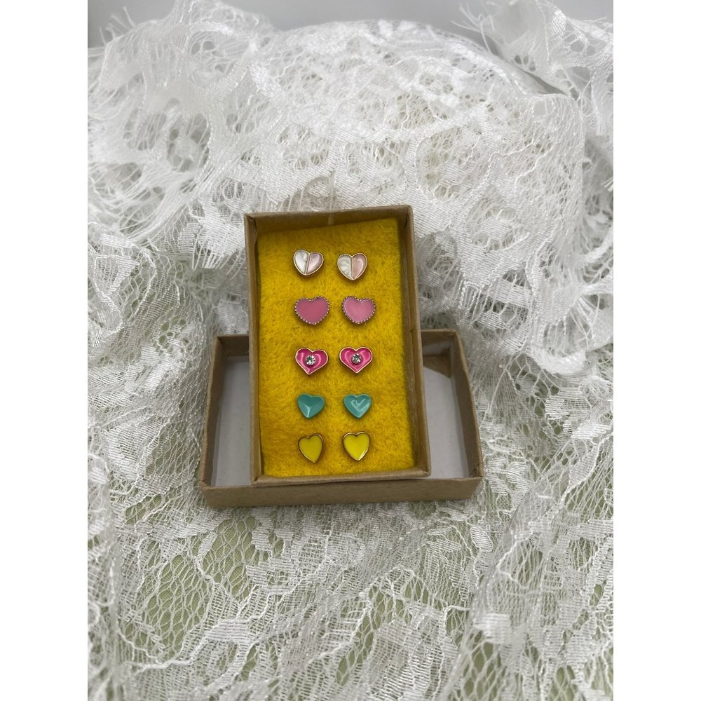 Heart Resin Earrings 5-Pairs